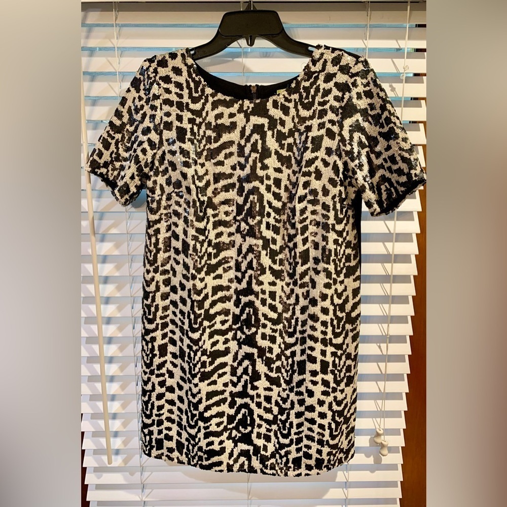 Gianni Bini Sequined Cow Print Dress Size Small